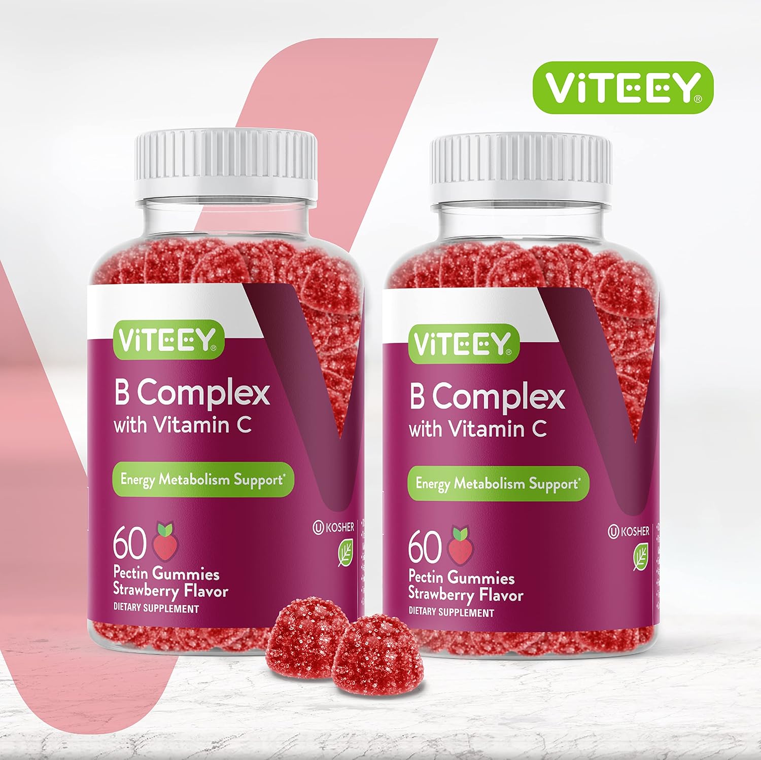 Viteey Gominolas de Complejo B con Vitamina C - 120 unidades