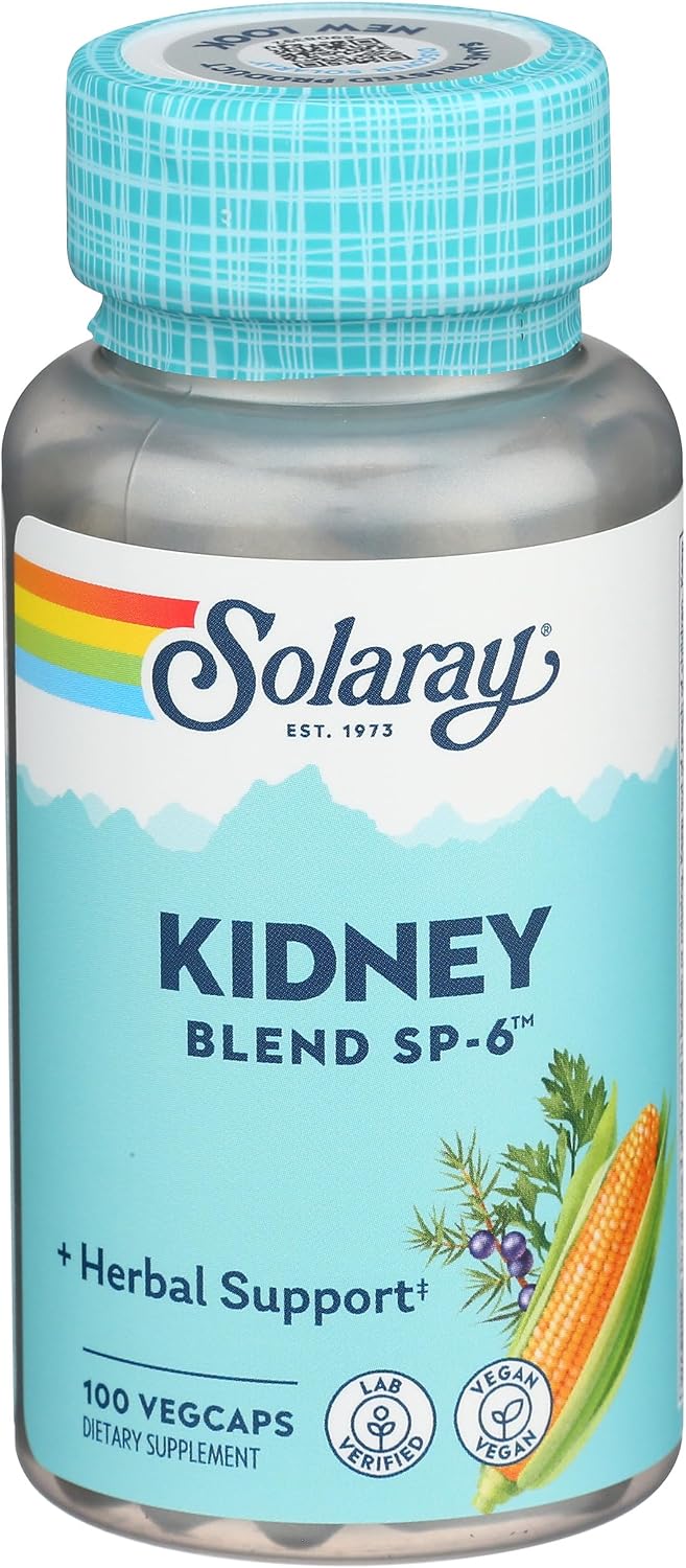 Solaray Kidney Blend SP-6 - Apoyo Renal Herbal, 100 Cápsulas Veganas