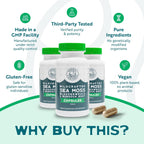 Herbal Vineyards Musgo Marino, Fucus y Bardana Orgánico 1500mg - 120 Cápsulas (Pack de 2)
