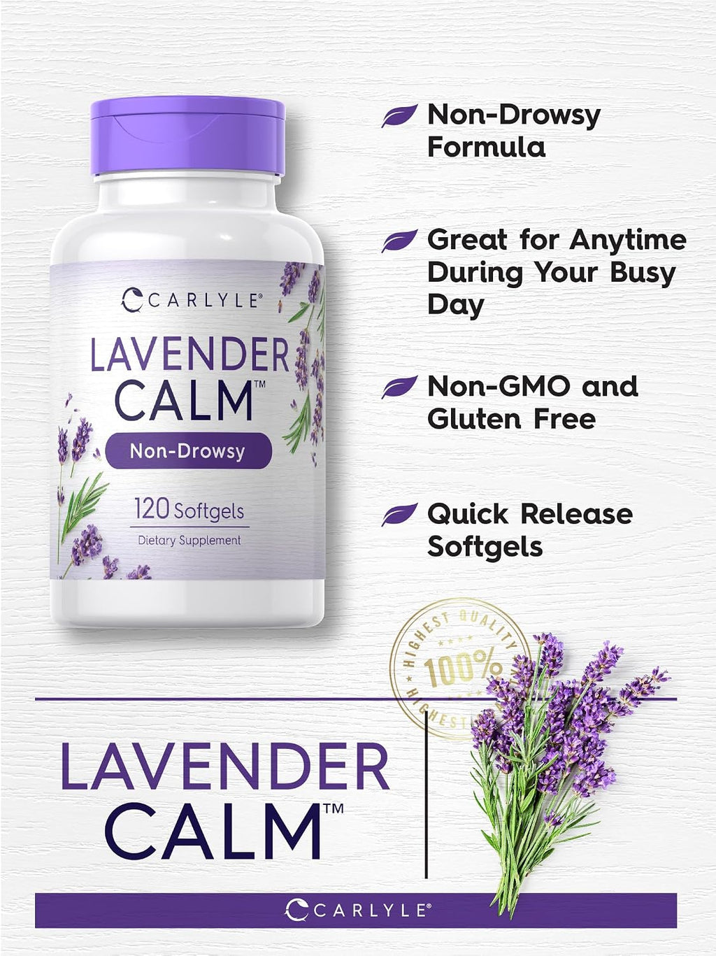 Carlyle Lavanda 80 mg – 120 Cápsulas Blandas
