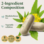 HERBAMAMA Rhodiola Rosea – 100 Cápsulas Veganas (50 Días)