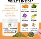Wholistic Pet Organics Puppy Complete - Multivitamínico en polvo para cachorros (45 dosis)