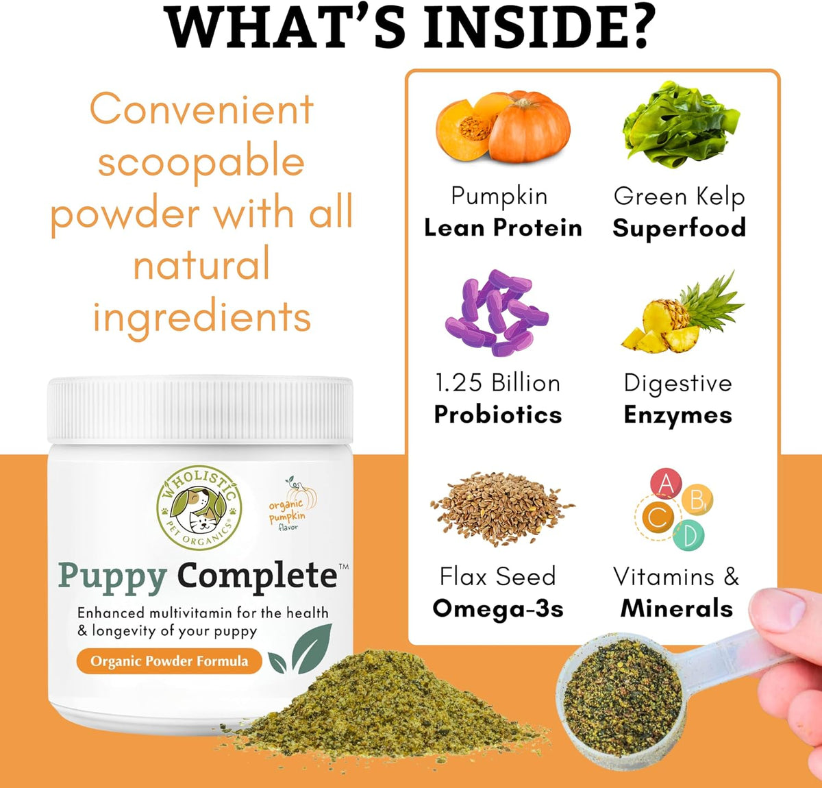 Wholistic Pet Organics Puppy Complete - – Colágeno de pescado: Fuente de proteínas que apoya la salud de la piel y – Image 3