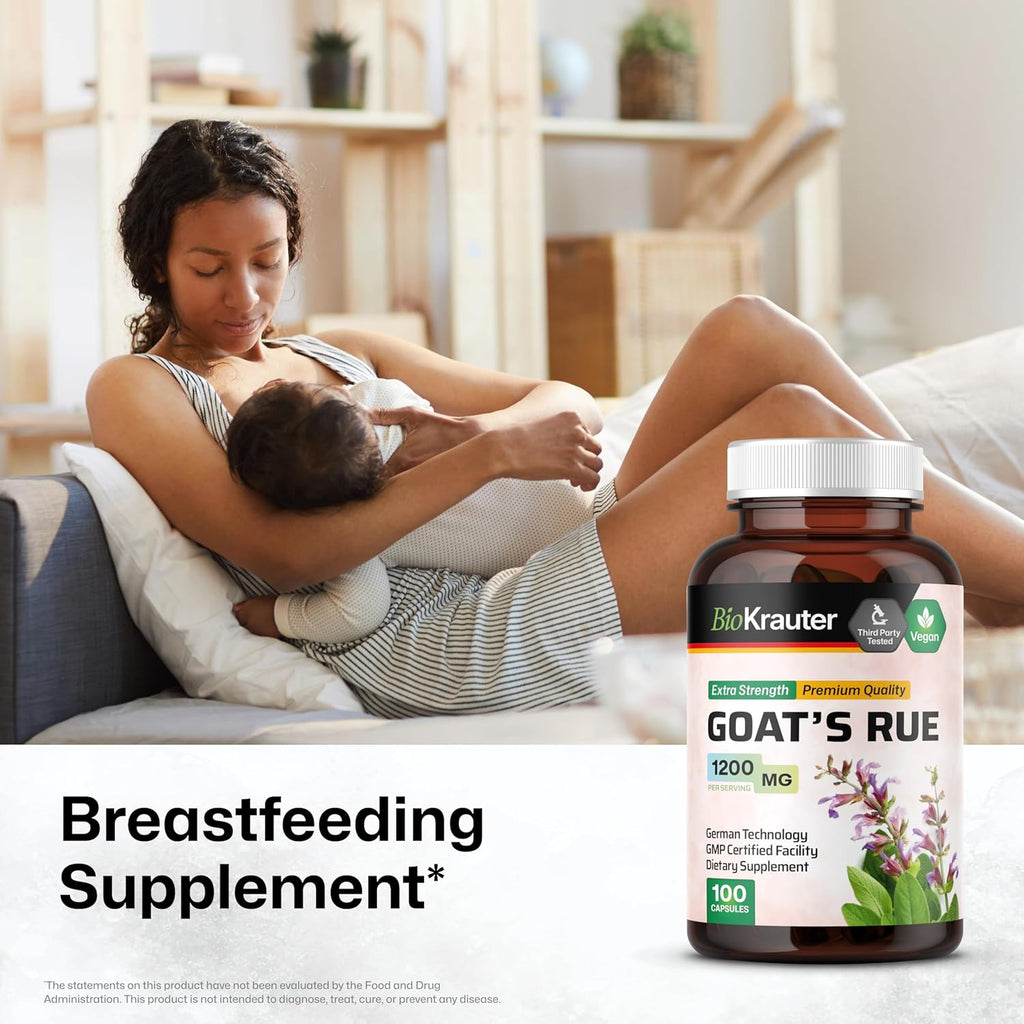 BIO KRAUTER® Ruda Cabruna para la Lactancia - Suplemento Vegano - 100 Cápsulas - 1200 mg por Ración - Sin Rellenos, No Transgénico