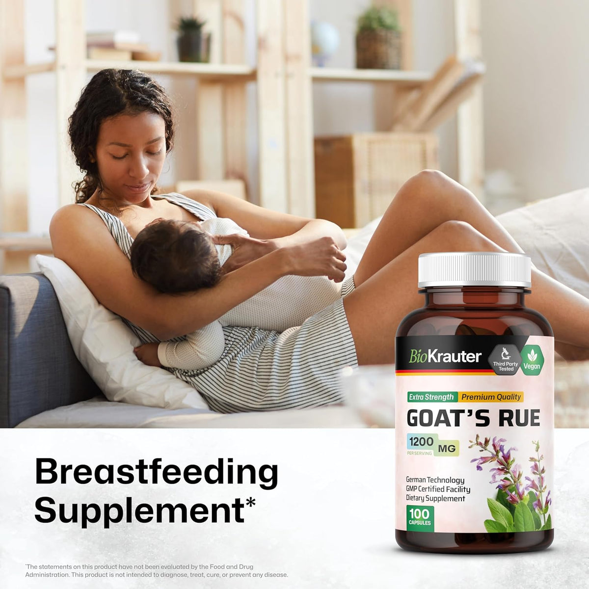 BIO KRAUTER® Ruda Cabruna para la Lactancia - Suplemento Vegano - 100 Cápsulas - 1200 mg por Ración - Sin Rellenos, No – Image 2