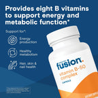 Bariatric Fusion B-50 Complex | Vegan B Vitamins for Women and Men | Easy-to-Swallow Capsules | 8 B Vitamins Including B12 | 90 Capsules | 3-Month Supply
