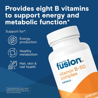 Bariatric Fusion Complejo B-50 | Vitaminas B – Fácil de tragar: Cápsulas pequeñas y lisas que se degluten sin – Image 2