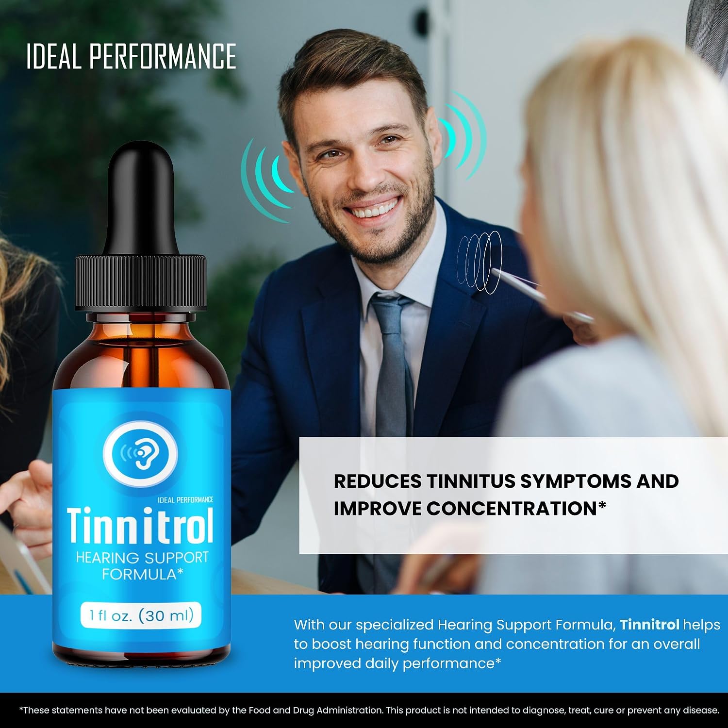 Tinnitrol Gotas para el Tinnitus - Alivio para Zumbidos en los Oídos - Suplemento Líquido Natural (1 Frasco)