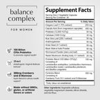 Balance Complex 17-en-1 Salud Vaginal Probióticos 100 mil millones con Arándano Rojo y D-Manosa, 60 Cápsulas