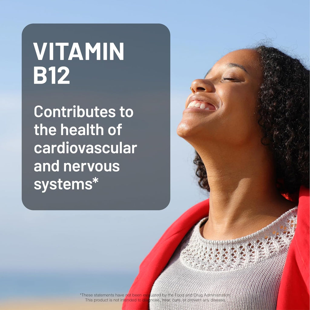 NatureWise Vitamina B12 3000 mcg - Complemento para Energía y Sistema Nervioso - 60 Cápsulas Blandas