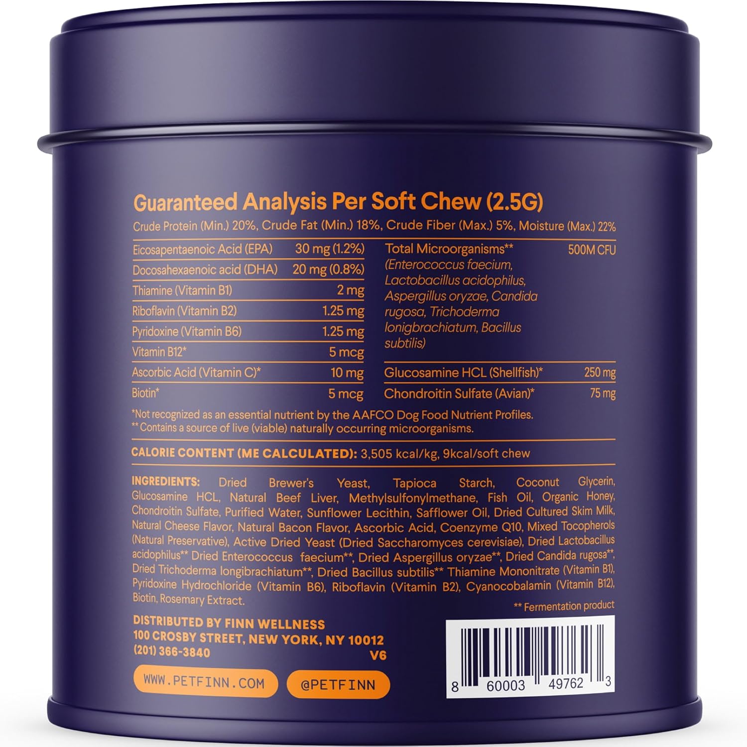 Finn All-in-1 Multivitamínico Diario para Perros - 90 Comprimidos Blandos con Probióticos y Omega