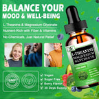 Vita letuo L-Theanine Drops 200mg con Magnesio Glicinato, Vitaminas y Fibra – Suplemento Líquido para la Relaxación y el Sueño