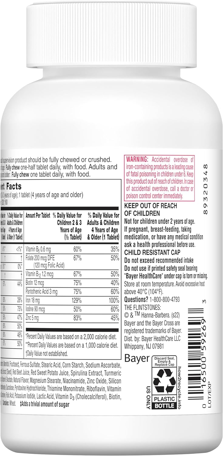 Flintstones Multivitamínico Infantil Masticable con Hierro Extra - 160 Comprimidos