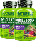 NATURELO Whole Food Multivitamin + Immune Blend – Multivitamínico Completo con Apoyo Inmunológico (60 Cápsulas Veganas, Pack de 2)