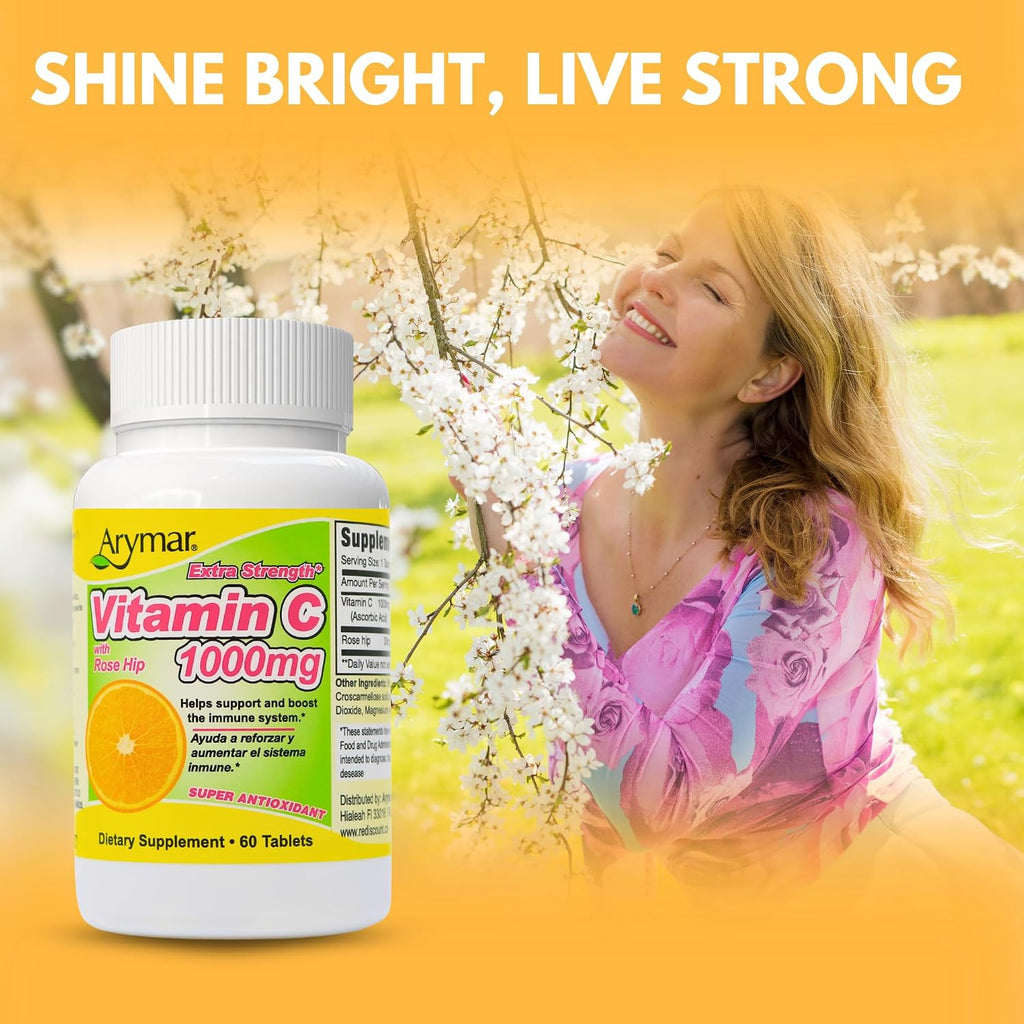 Arymar Vitamina C 1000 mg con Extracto de Rosa Mosqueta 30 mg - 60 Comprimidos