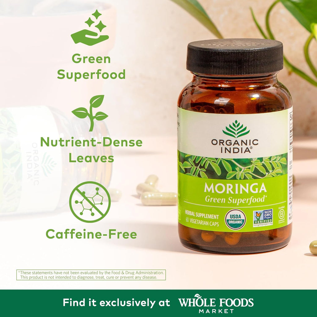 Cápsulas de Moringa Ecológicas - ORGANIC INDIA - 60 Cápsulas