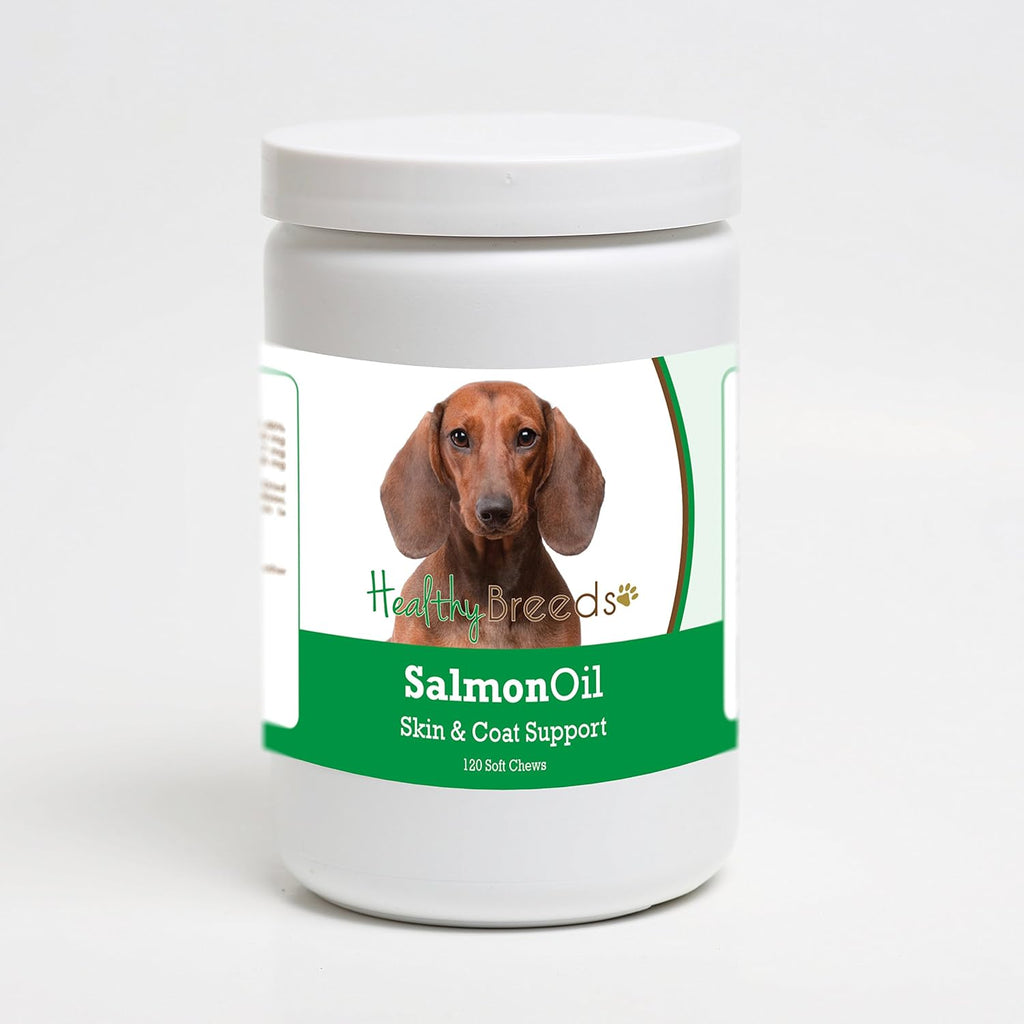 Healthy Breeds Aceite de Salmón en Masticables Suaves para Perros Dachshund, 120 unidades