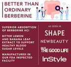 Berberine Supplement - 10xHigher Absorption Berberine HCI Complex with Bitter Lemon & Banaba Leaf - Cholesterol & Metabolic Support - 60 Capsules Non-GMO