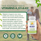 Daily Vites ADK 10 - Suplemento de Vitaminas A, D3 y K2 (MK-7), 90 Cápsulas