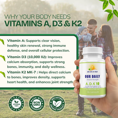 Daily Vites ADK 10 - Suplemento de Vitaminas – Vitamina D3: Contribuye a la absorción y utilización normal del – Image 5