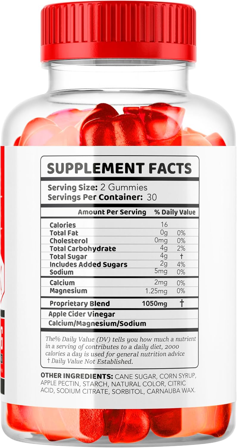 Trim Tummy Keto ACV Gummies 1050mg - Gomitas de Vinagre de Manzana para Keto, Fórmula Avanzada, 60 Gominolas