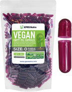 XPRS Nutra Cápsulas Vacías Tamaño 0 - 500 Unidades Veganas HPMC - Púrpura Zanahoria