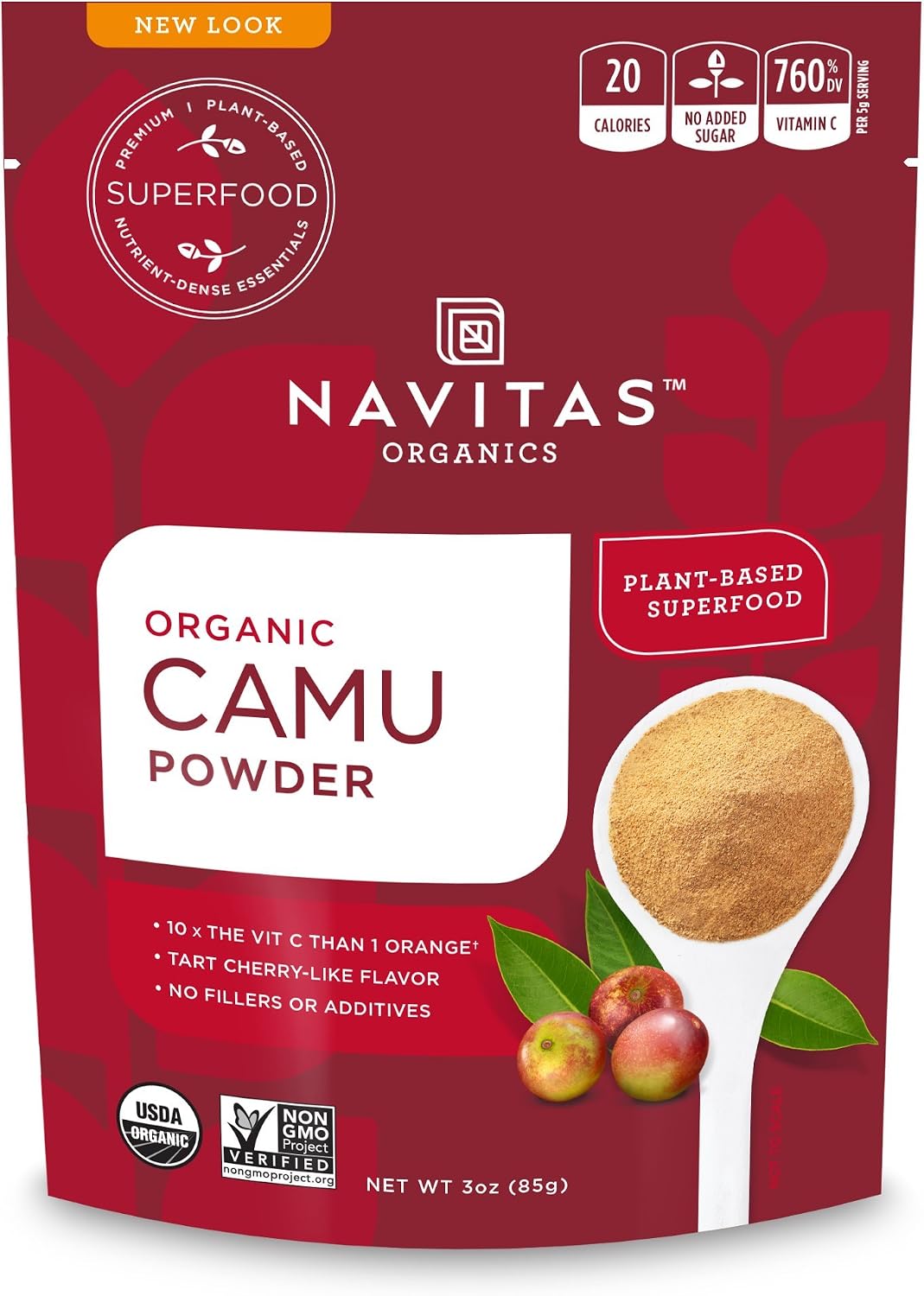 Navitas Organics Camu Camu en Polvo, 85g (3 oz) - Orgánico, Sin Gluten, Vegano