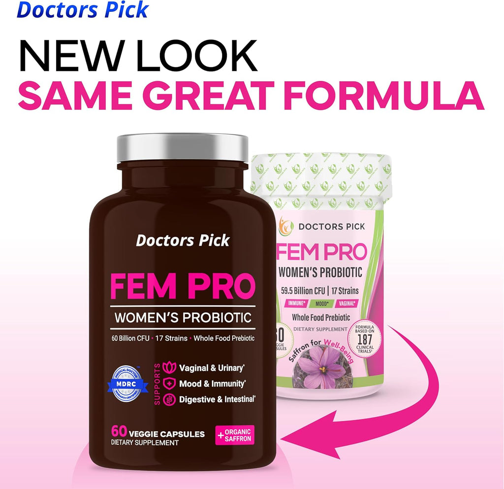 Doctors Pick Fem Pro Probióticos para Mujeres – 60 Cápsulas Veganas
