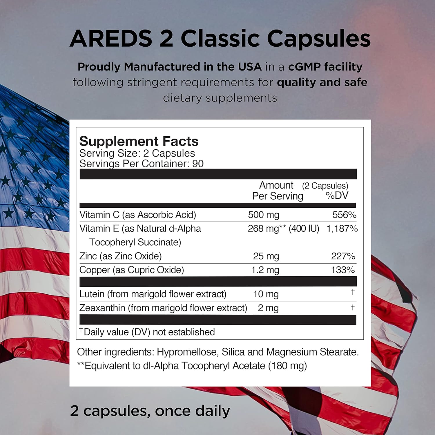 Viteyes AREDS 2 Cápsulas y Multivitamínico Acompañante, Dosis Única Diaria, Vitaminas para los Ojos, 3 Meses de Suministro