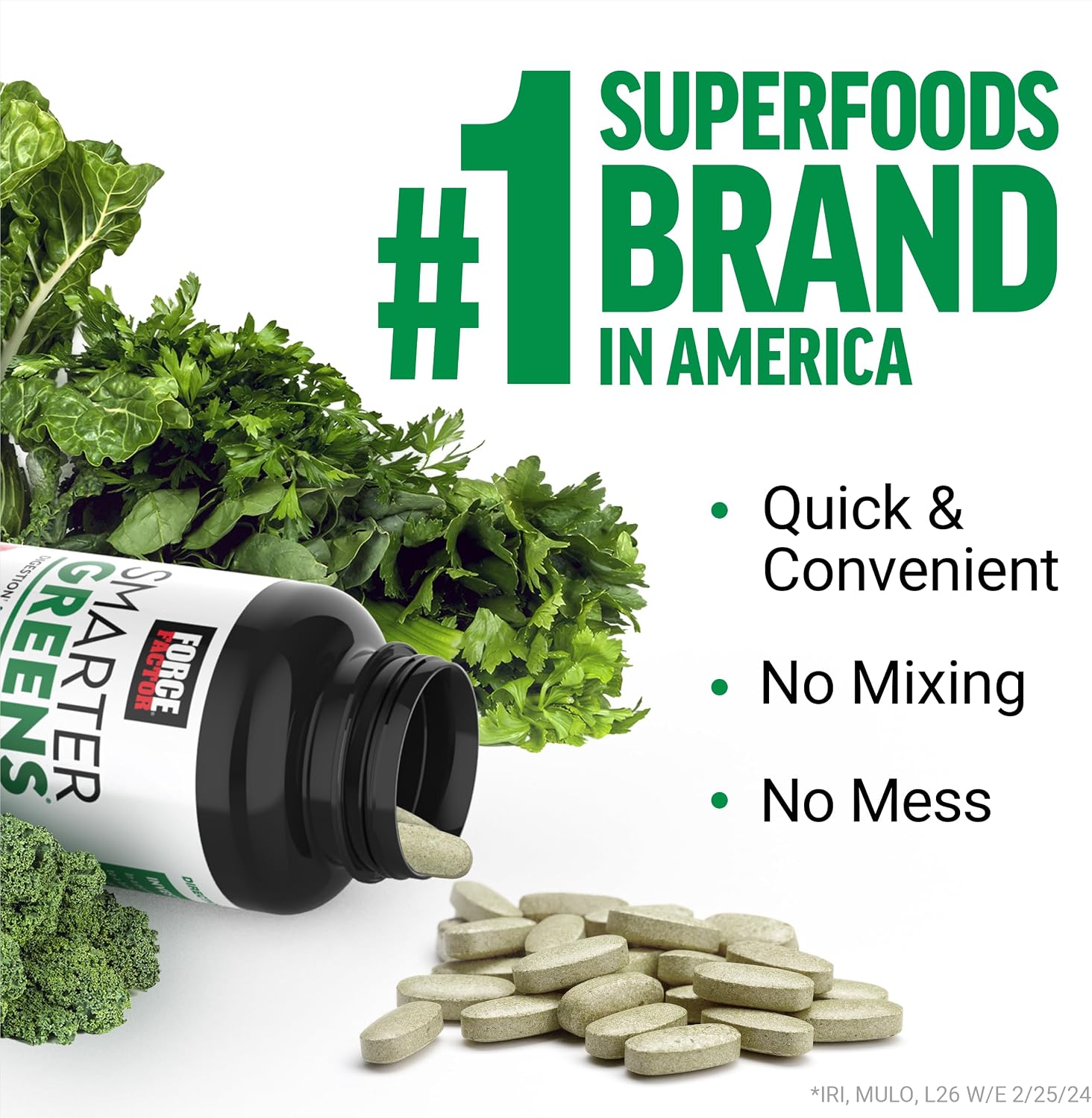 Force Factor Smarter Greens Tablets - 90 Comprimidos