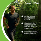 NaturesPlus Vitamina D3 y K2 - 90 Comprimidos - Vegetariano, Sin Gluten