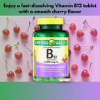 Vitamina B12 2500mcg Comprimidos Sublinguales Sabor Cereza – 120 Comprimidos