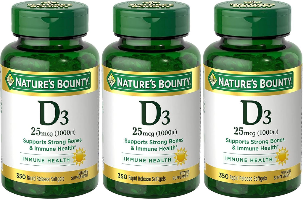 Nature's Bounty Vitamina D3 1000 IU | 350 Cápsulas Blandas