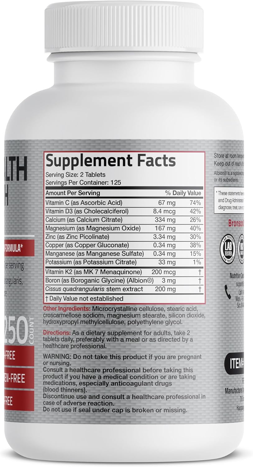 Bronson Complejo Óseo Bone Health & Strength, 250 comprimidos
