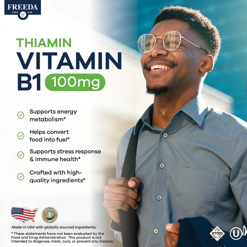 Freeda Vitamina B1 Tiamina 100 mg - 100 Comprimidos (Tiamina HCl)