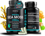 Cápsulas de Musgo Marino Orgánico 2250mg con Bardana y Fucus (180 Cápsulas)