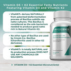 MYOXCIENCE Vitamina D3 + K2 Micronutrientes Esenciales | 6000 UI D3 + 150 mcg K2 MK-7 | 90 Cápsulas Vegetales