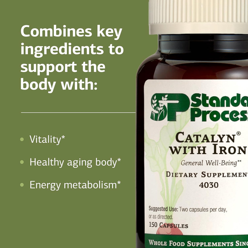 Standard Process Catalyn con Hierro - Apoyo al Metabolismo Energético - 150 Cápsulas