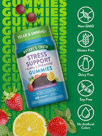 Nature's Truth Gominolas Anti-estrés con GABA, L-Theanine y Melisa - Sabor Limón Fresa - Sin Gluten y No OGM