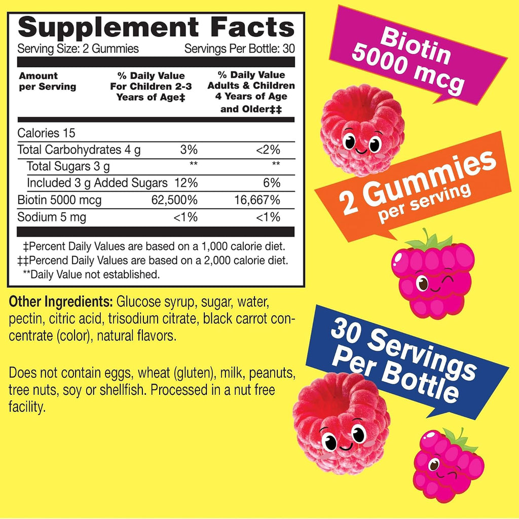 WellYeah Gominolas de Biotina para Niños 5000 mcg - 60 Gominolas