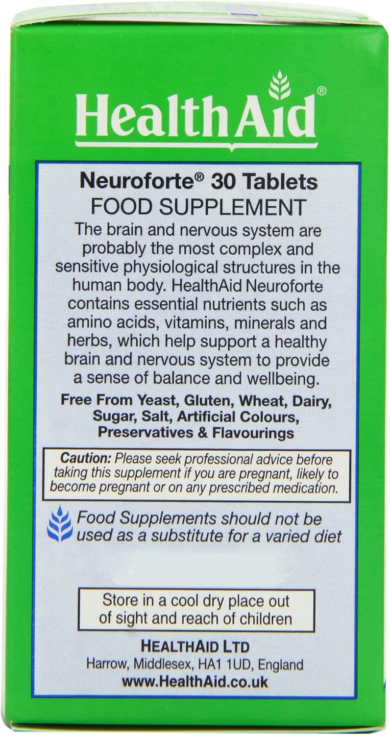 Health Aid NeuroForte Complejo B con Aminoácidos - 30 Comprimidos