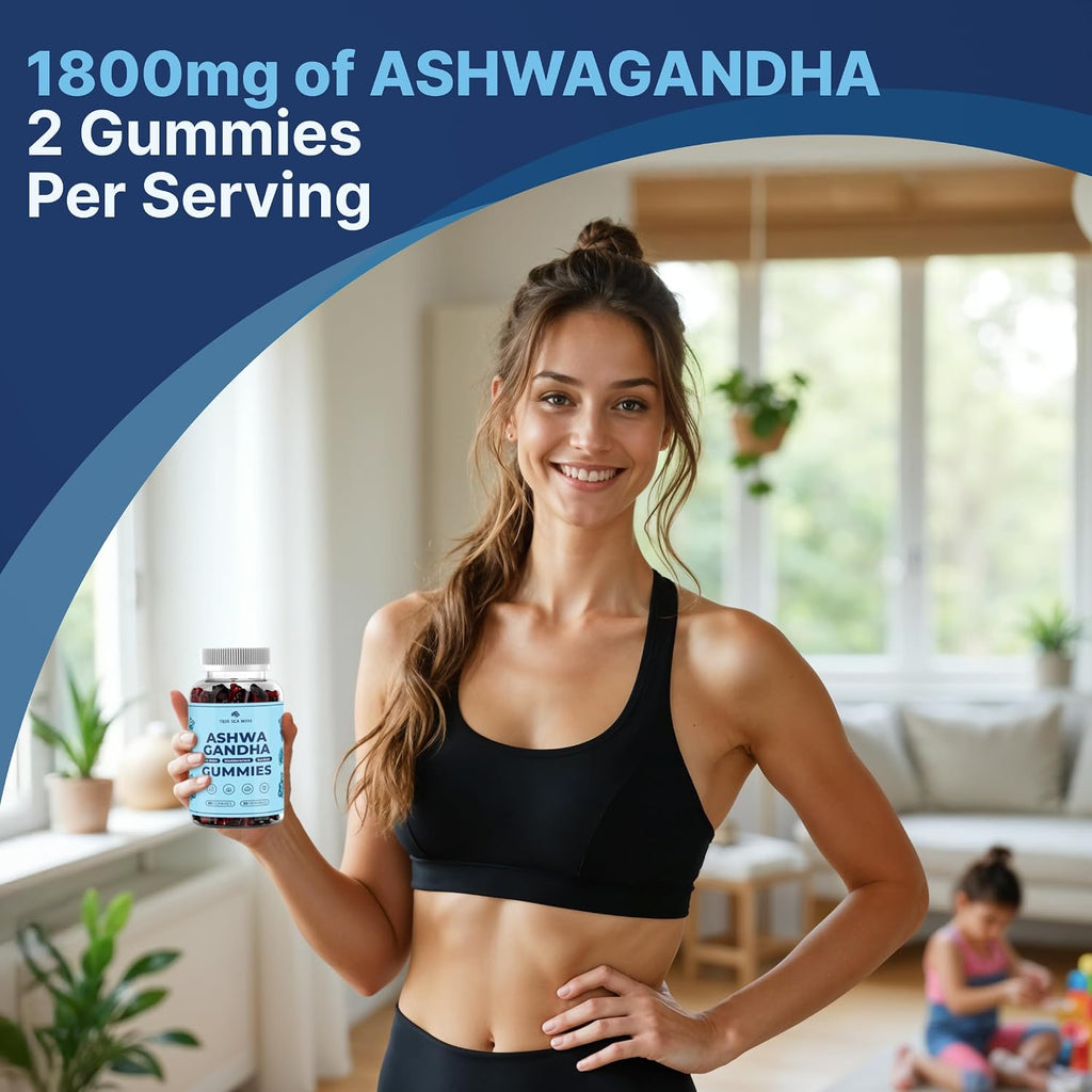 TrueSeaMoss Sea Moss Gummies con Ashwagandha, Bardana y Bladderwrack – 60 Gominolas