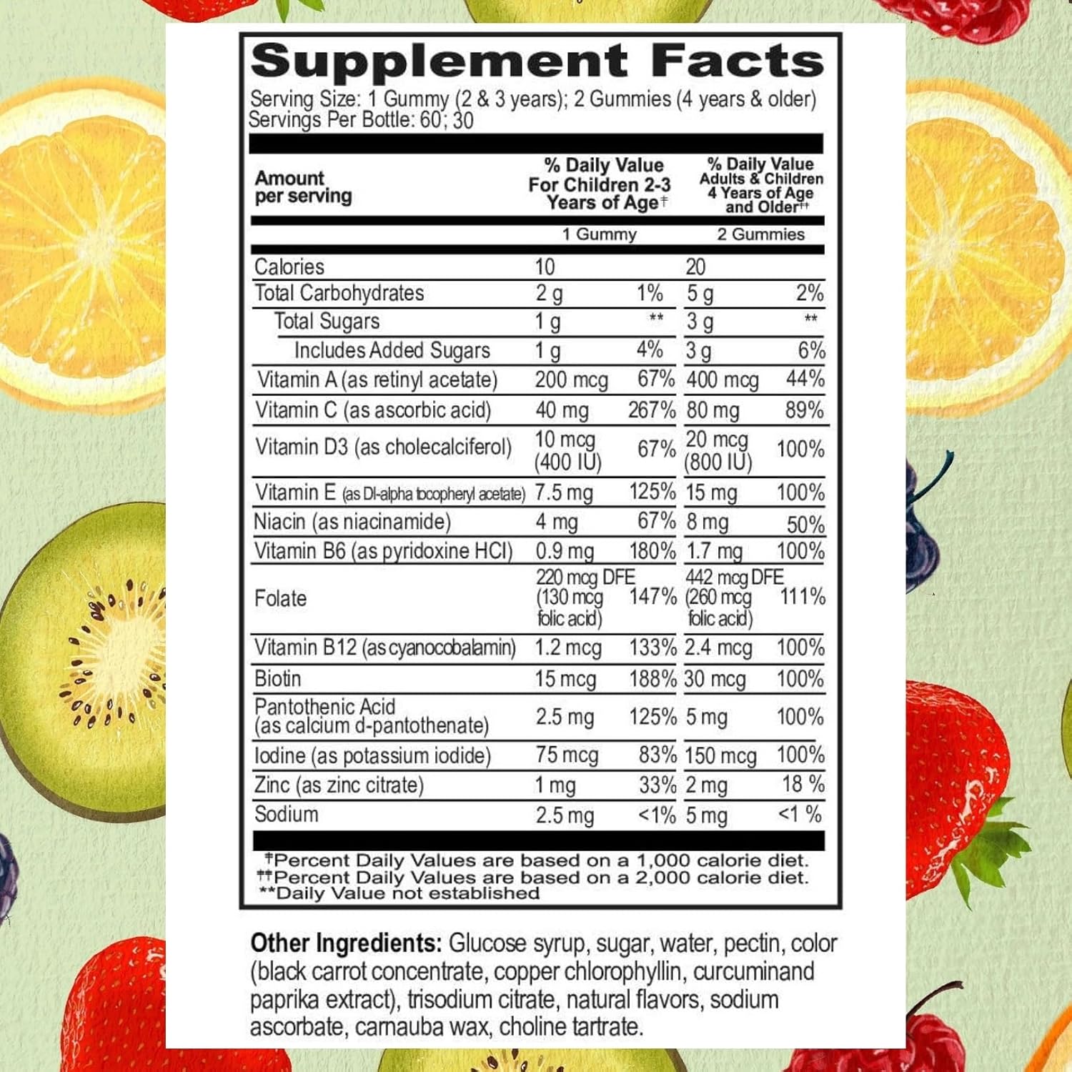 Go Healthy Kids Multivitamin Gummies con Vitamina C, D3 y Zinc – 30-60 porciones