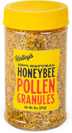 Polen de Abeja de Kelley's, 255 g – Gránulos de Polen Crudo 100% Puro, Certificado GO TEXAN – Vitaminas, Enzimas, Aminoácidos y Proteínas Naturales – Sin Gluten, No GMO, Paleo y Keto Friendly