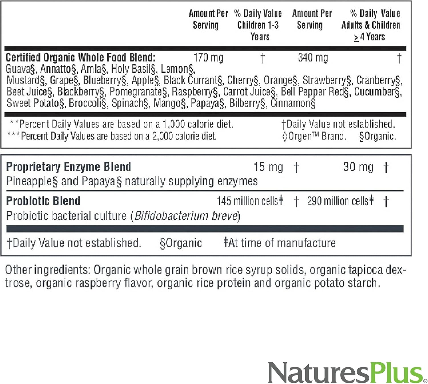 NaturesPlus Source of Life Garden Multivitamínico Familiar - 60 Comprimidos Masticables - Sabor a Bayas Mixtas