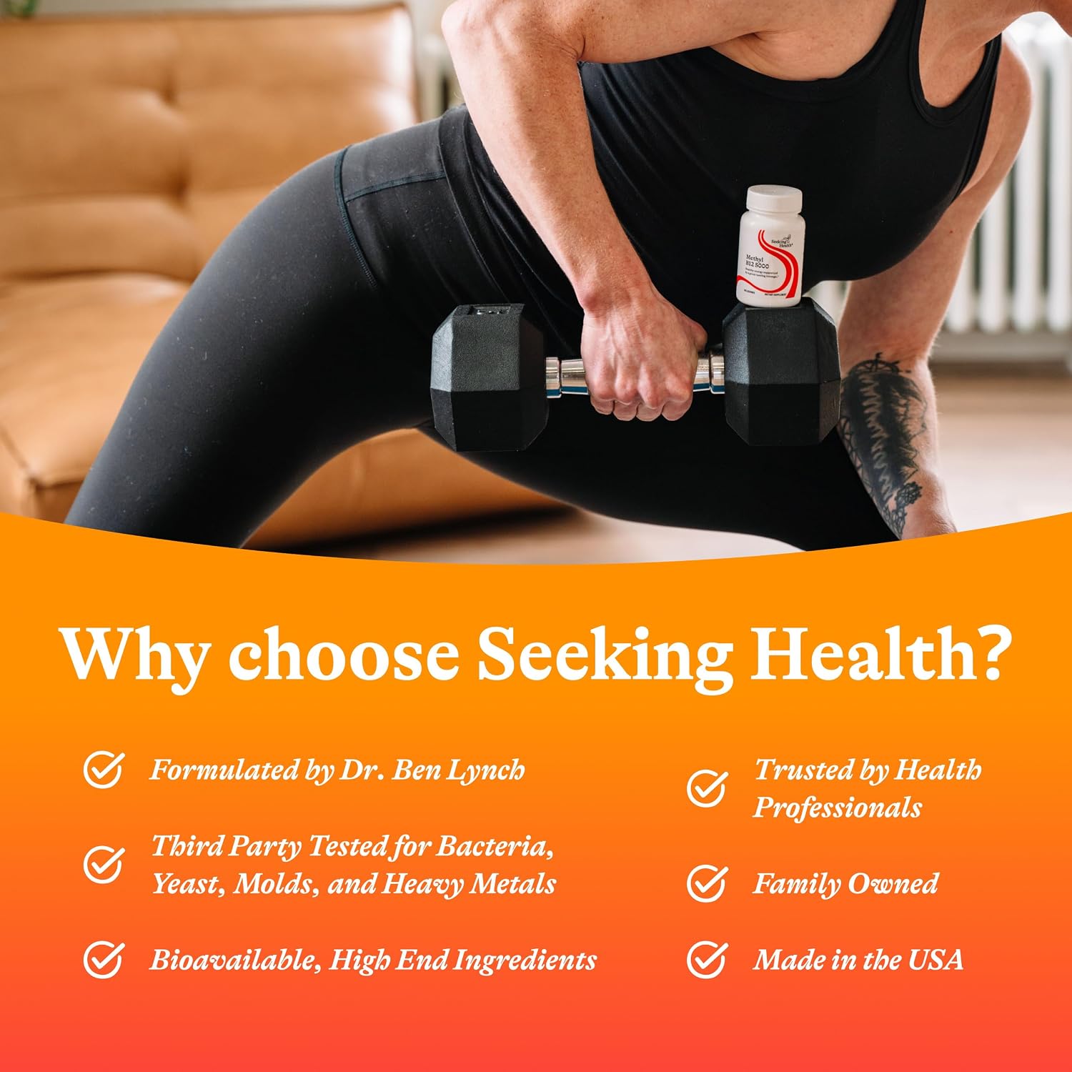 Seeking Health Methyl B12 5000 - 5000 mcg Vitamin B12 (Methylcobalamin & Adenosylcobalamin) - 60 Lozenges