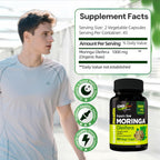 Cápsulas de Moringa Orgánica 1000mg - Suplemento Puro de Hoja de Moringa