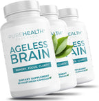 PUREHEALTH RESEARCH Ageless Brain - Suplemento para la Memoria y el Enfoque - 180 Cápsulas