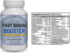 Fast Brain Booster New Advanced Formula Supplement (2 Packs) 60 Days Supply Pills
