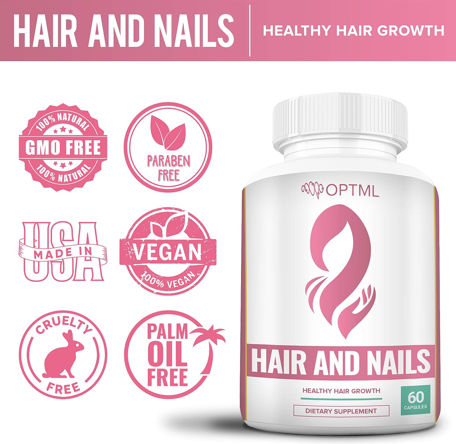 OPTML Vitaminas para el Cabello y las Uñas - 60 Cápsulas